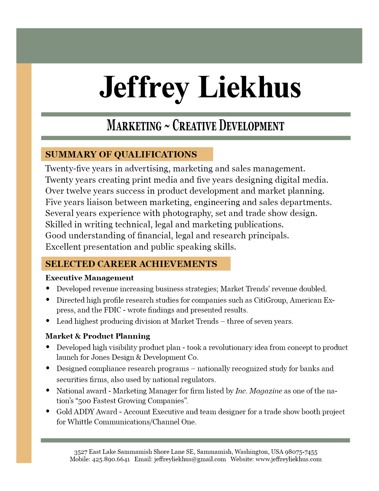 JAL Resume Marketing